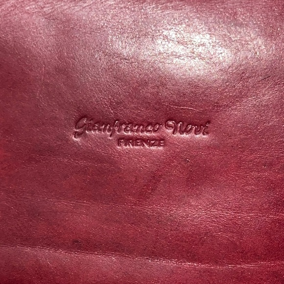 Gianfranco Novi Firenze Burgundy/Red Brown Leather Briefcase Made In Italy As Is - Picture 4 of 16